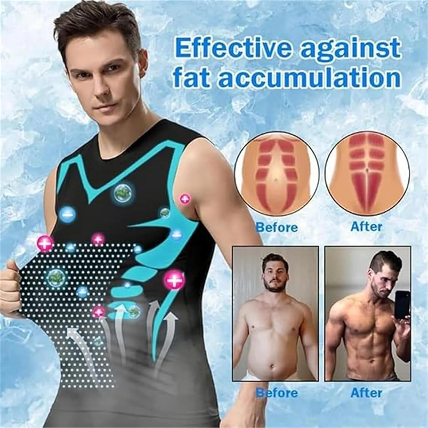 Einrich Compression Shirt Men, Maynox Vitaboost Compression Shirt, 2024 Slashes Shaping Sleeveless Therapy Shirt