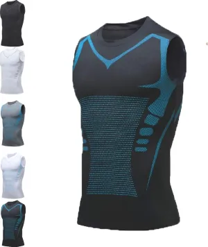 Einrich Compression Shirt Men, Maynox Vitaboost Compression Shirt, 2024 Slashes Shaping Sleeveless Therapy Shirt