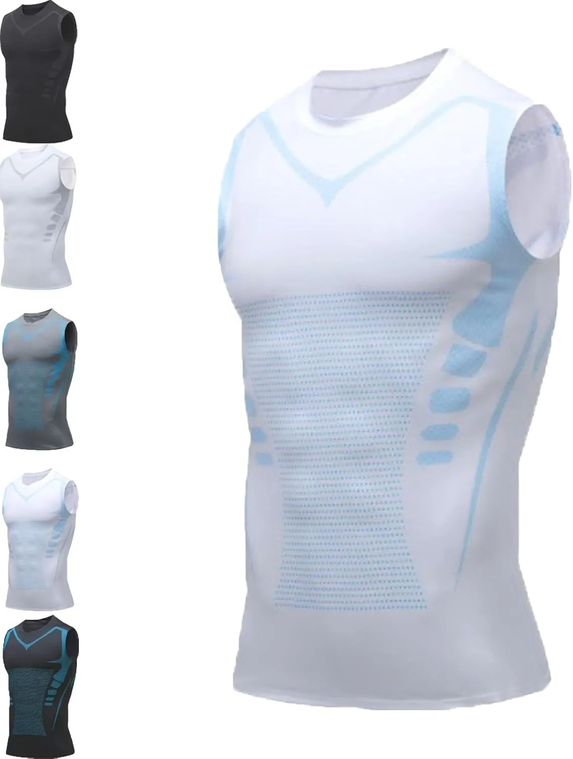 Einrich Compression Shirt Men, Maynox Vitaboost Compression Shirt, 2024 Slashes Shaping Sleeveless Therapy Shirt