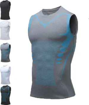 Einrich Compression Shirt Men, Maynox Vitaboost Compression Shirt, 2024 Slashes Shaping Sleeveless Therapy Shirt