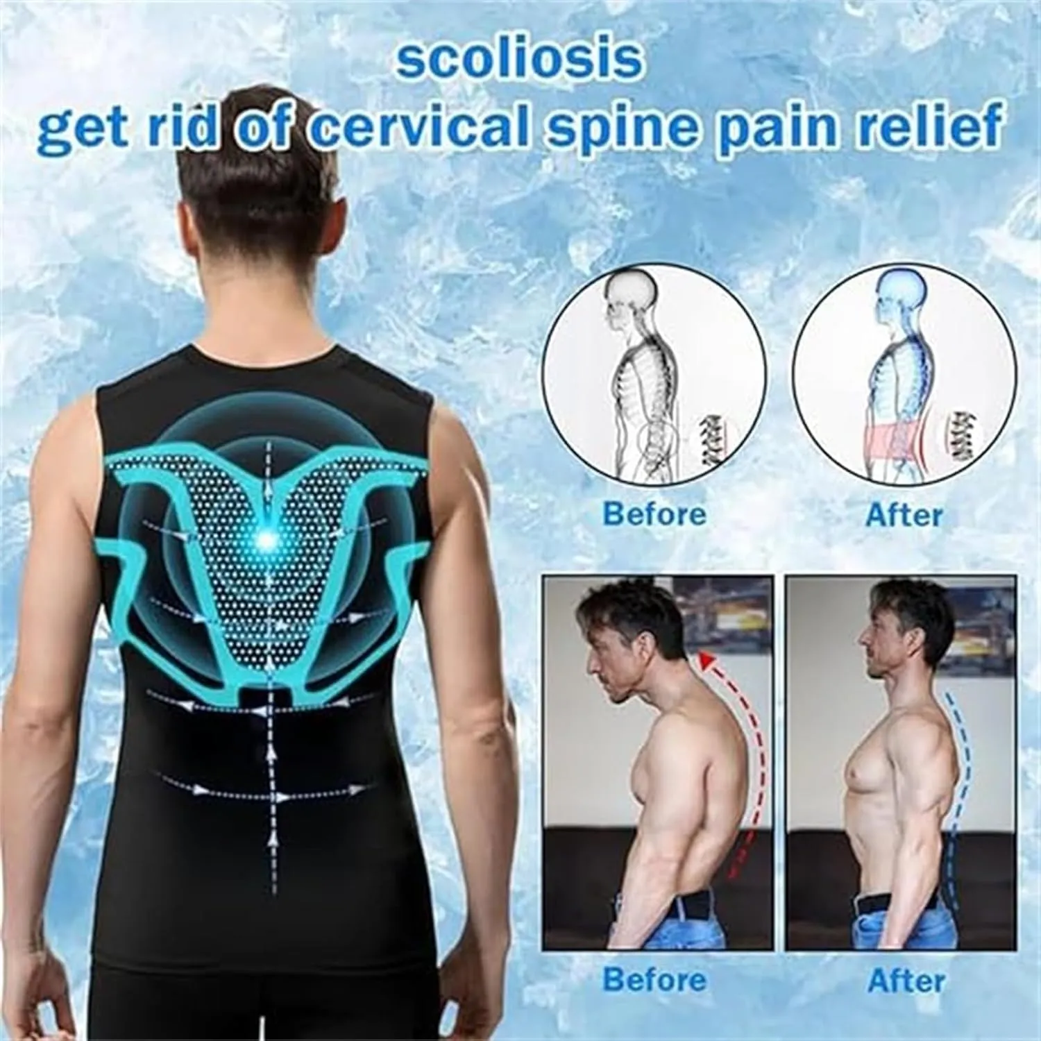 Einrich Compression Shirt Men, Maynox Vitaboost Compression Shirt, 2024 Slashes Shaping Sleeveless Therapy Shirt