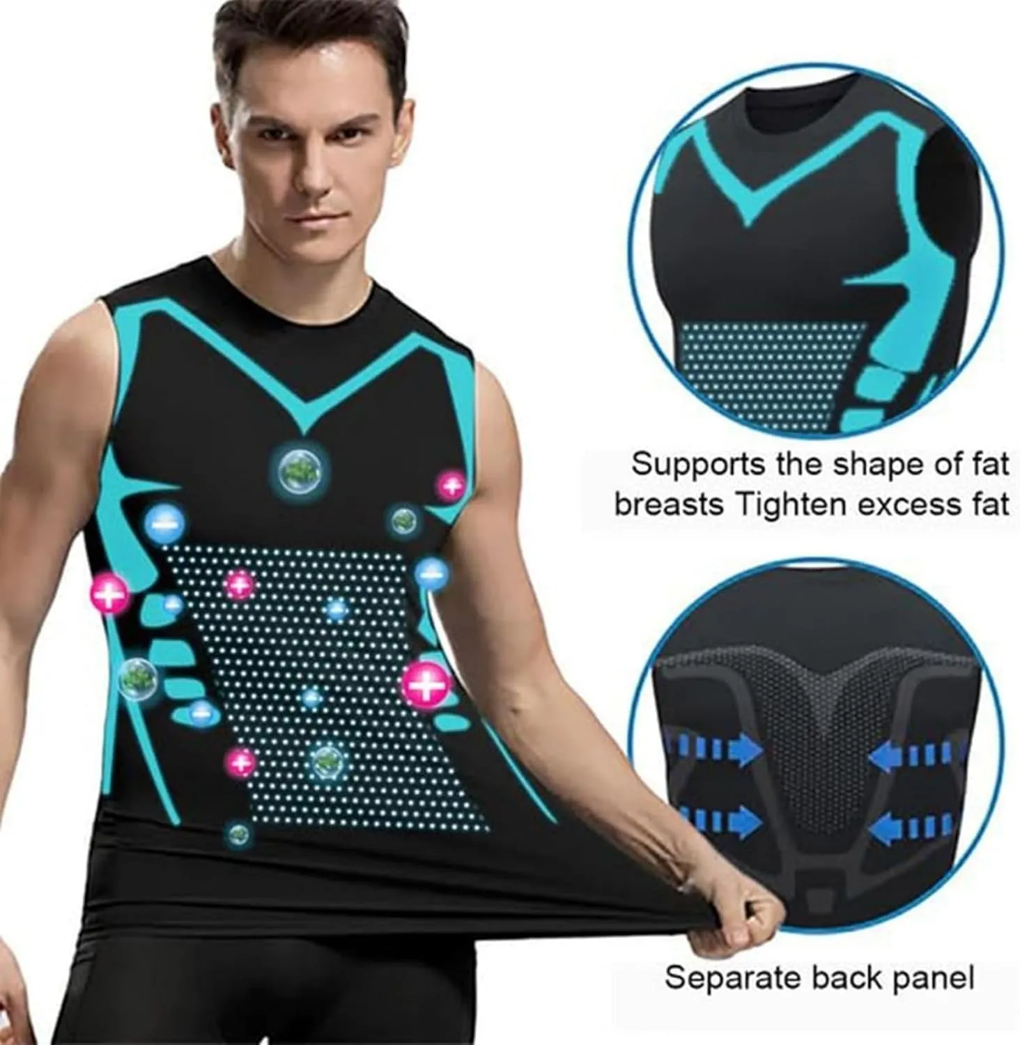 Einrich Compression Shirt Men, Maynox Vitaboost Compression Shirt, 2024 Slashes Shaping Sleeveless Therapy Shirt