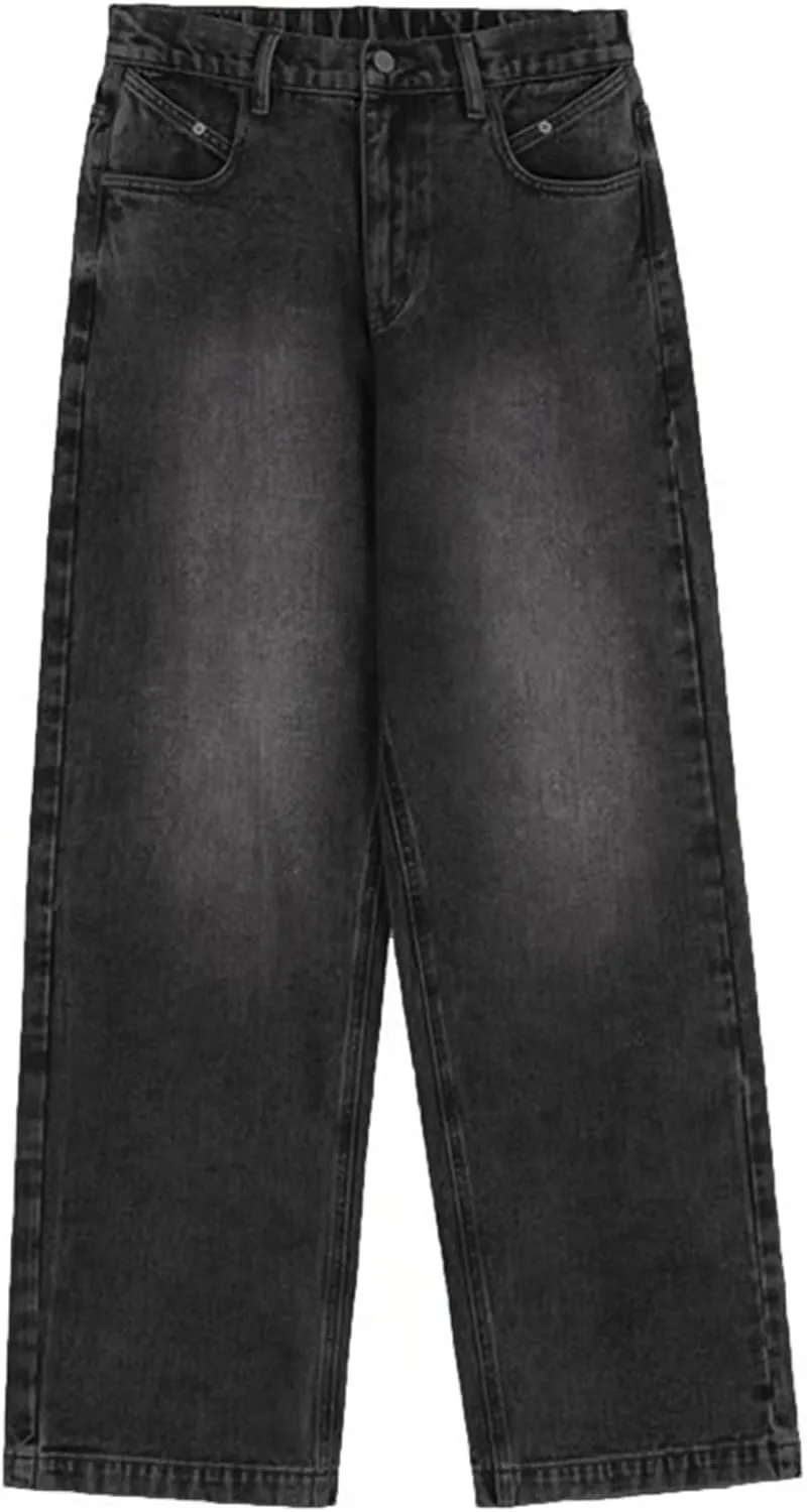 EMMIOL Women Straight Jeans Mid-Low Waist Baggy Wide Leg Jeans Loose Jeans 90s Denim Pants