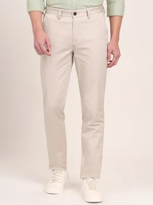 Fawn Beige Printed Uno Fit Casual Trouser | JadeBlue