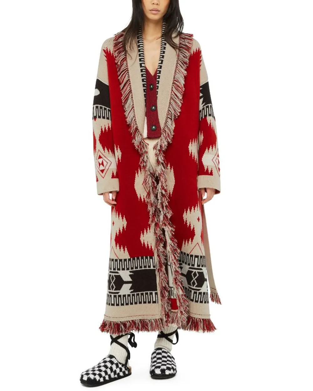 Fire and Cream Icon Jacquard Coat
