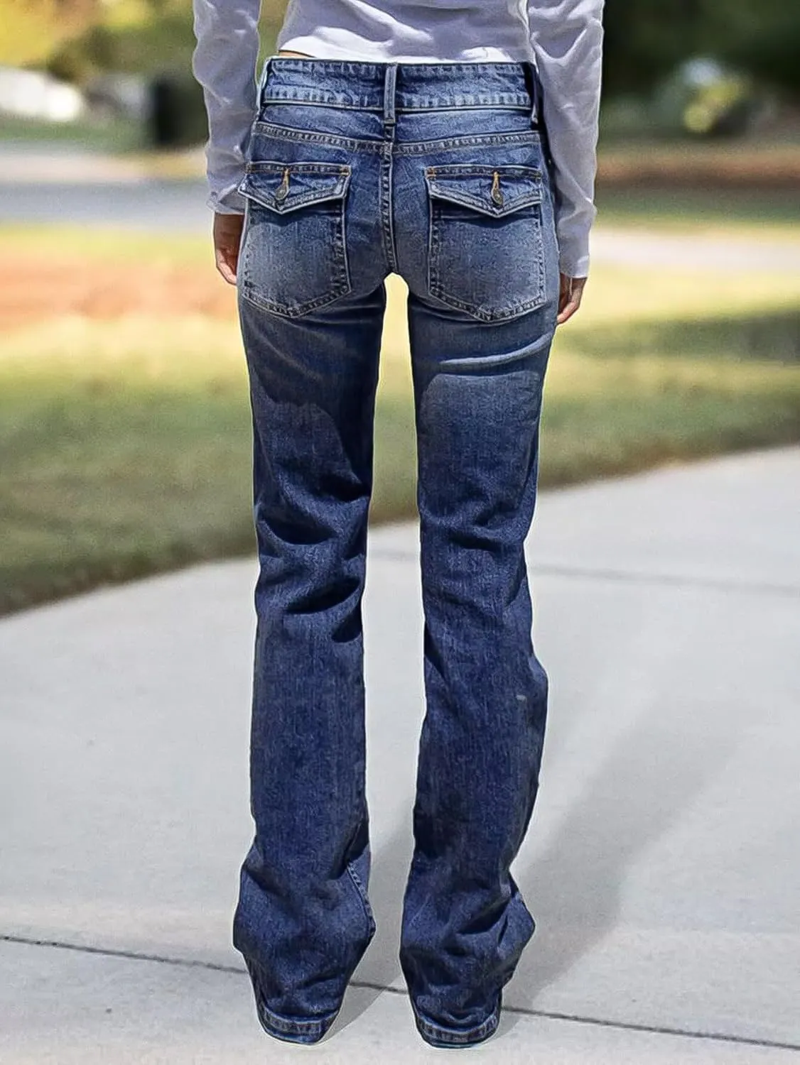 Flamingals Low Rise Wide Leg Jeans for Women Baggy Jeans Denim Trouser Jeans Flare Dress Pants
