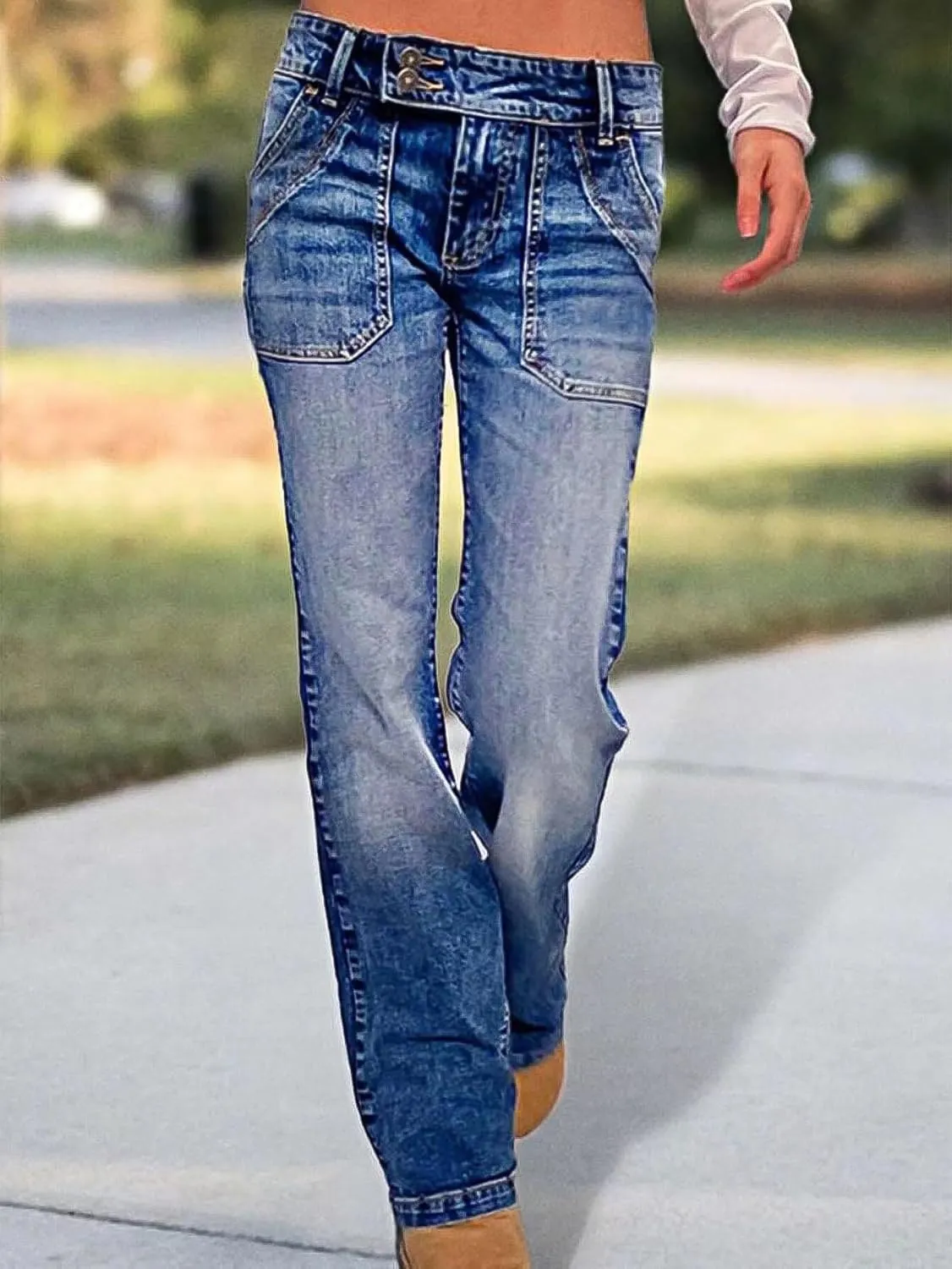 Flamingals Low Rise Wide Leg Jeans for Women Baggy Jeans Denim Trouser Jeans Flare Dress Pants