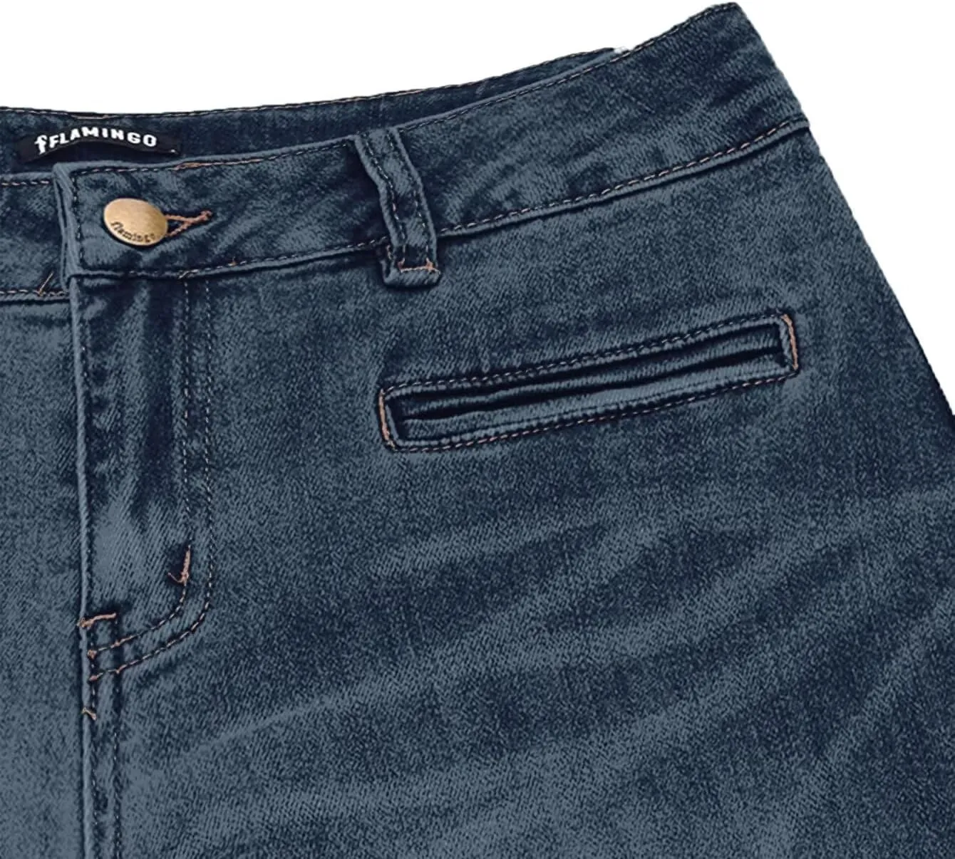 Flamingals Wide Leg Jeans for Women Stretch Low Waist Baggy Jeans Boot Cut Jeans Flare Leg Denim Pants Without Belt
