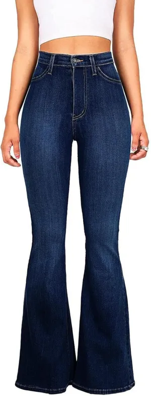 Flare Jeans for Women, Women's High Waist Stretch Bell Bottom Jeans Black Flare Bootcut Denim Jeans Pants
