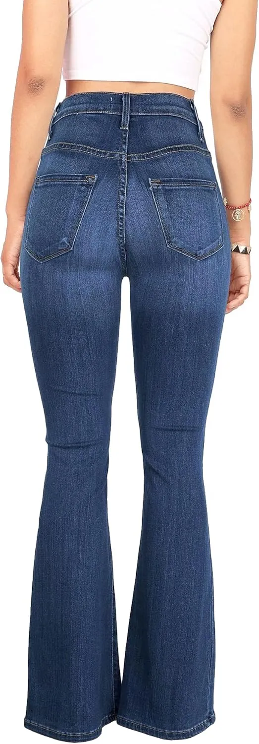Flare Jeans for Women, Women's High Waist Stretch Bell Bottom Jeans Black Flare Bootcut Denim Jeans Pants