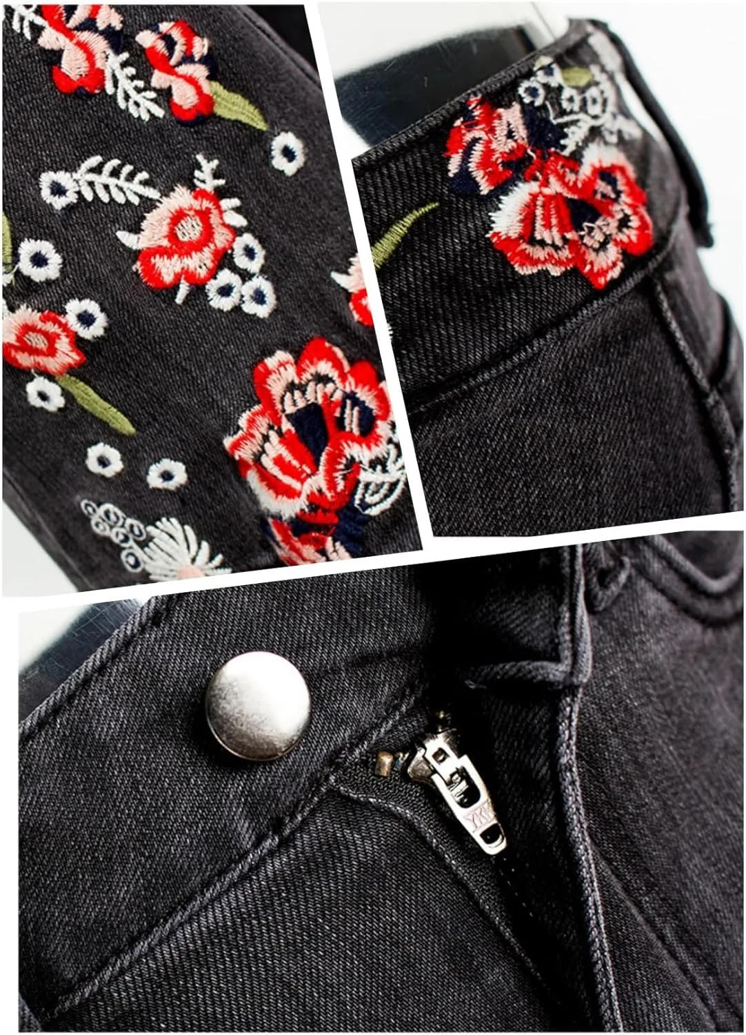 Flared Jeans for Women High Waisted Bell Bottom Jeans 70s Retro Jeans Lightweight Denim Pants Embroidered Bootcut Jeans