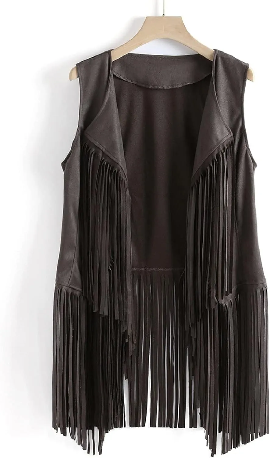 Fringe Jacket Vest for Women Vintage Western 70s Outfits Tassel Sleeveless Cardigans Hippie Cowgirl Clothes