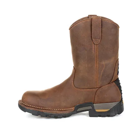 Georgia Men's 10" Eagle One Waterproof Pull-On Waterproof Work Boot - Brown GB00314