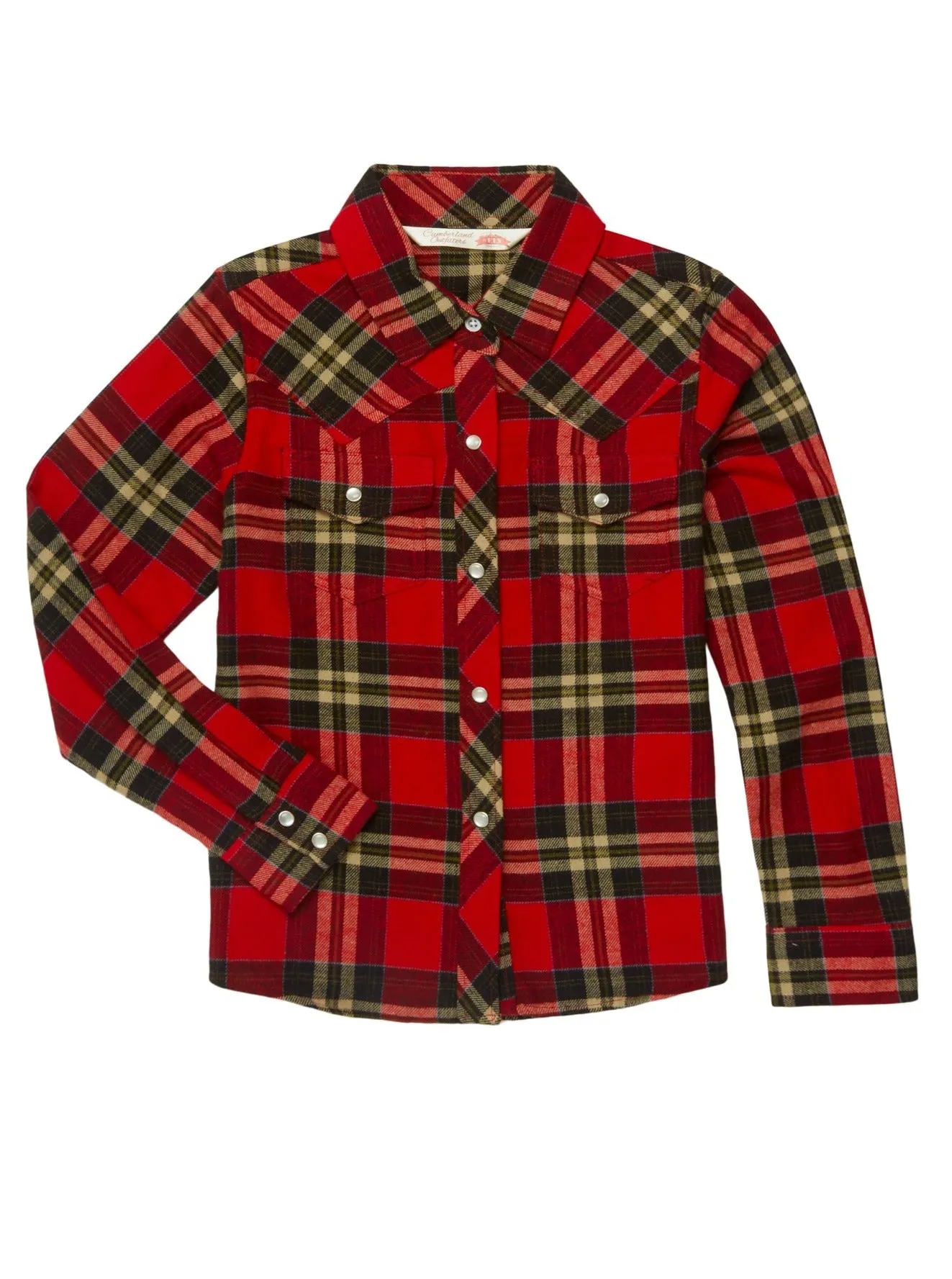 Girl's Ely Cattleman Plaid Flannel Western Snap Shirt