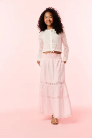 Girls Iriselle Woven Ribbon Cardigan