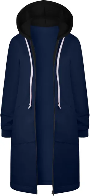 GOFULY Sweatshirt Dress Women Lightweight Zip Up Hoodies Fleece Fall Long Sleeve Drawstring Clothes Solid Jacket With Pockets