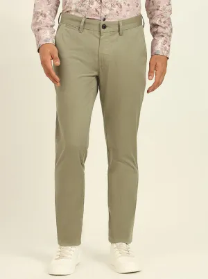 Green Printed Uno Fit Casual Trouser | JadeBlue