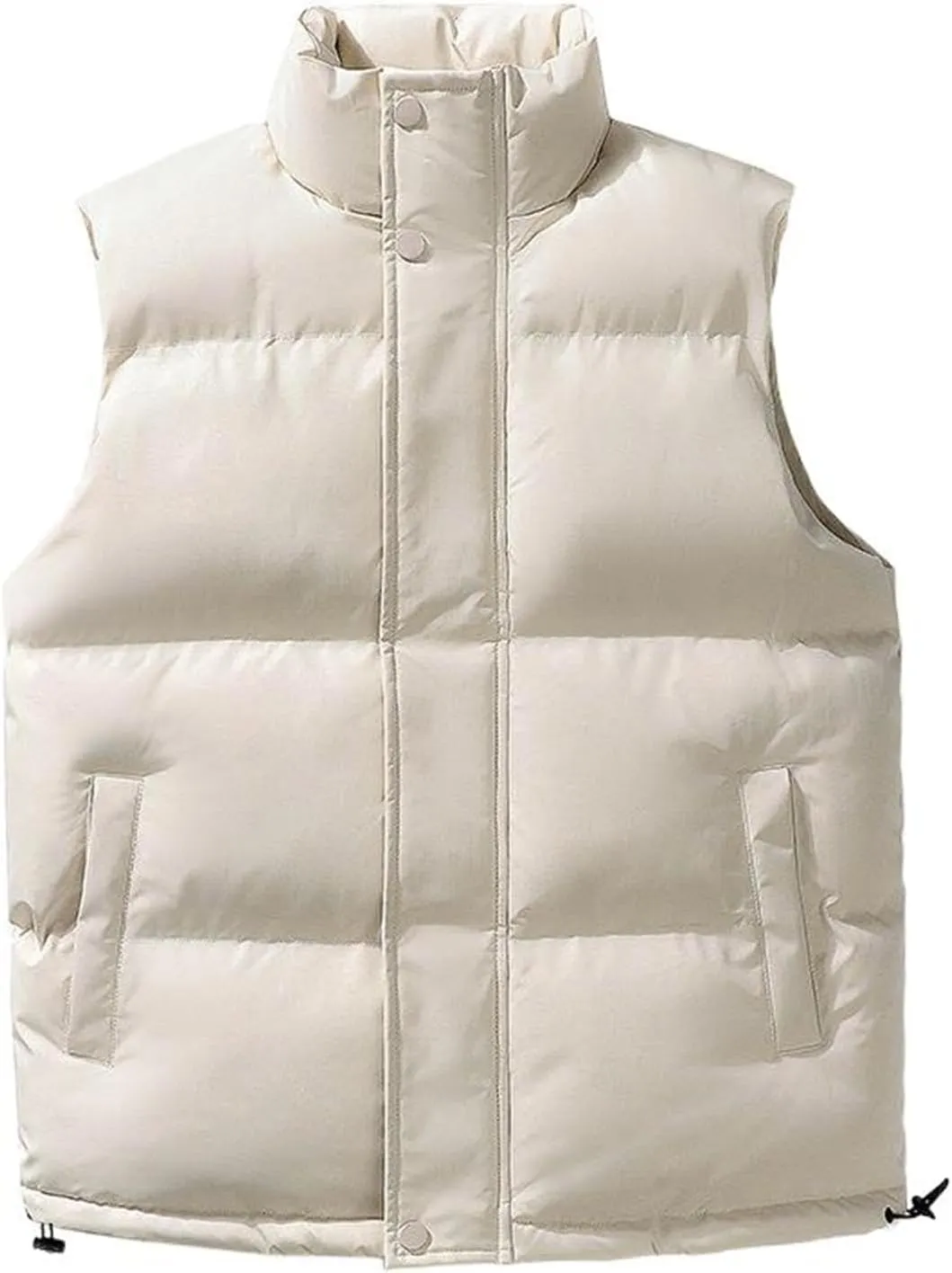 GUOYUXIAO Men's Autumn Winter Plus Size Sleeveless Cotton Padded Stand Collar Loose Coat Warm Vest Jacket