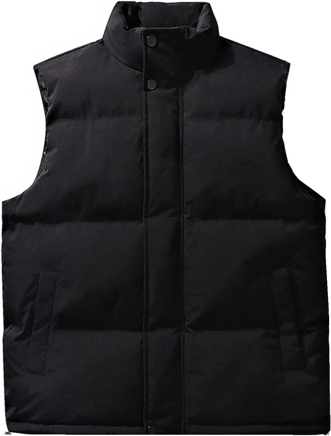 GUOYUXIAO Men's Autumn Winter Plus Size Sleeveless Cotton Padded Stand Collar Loose Coat Warm Vest Jacket