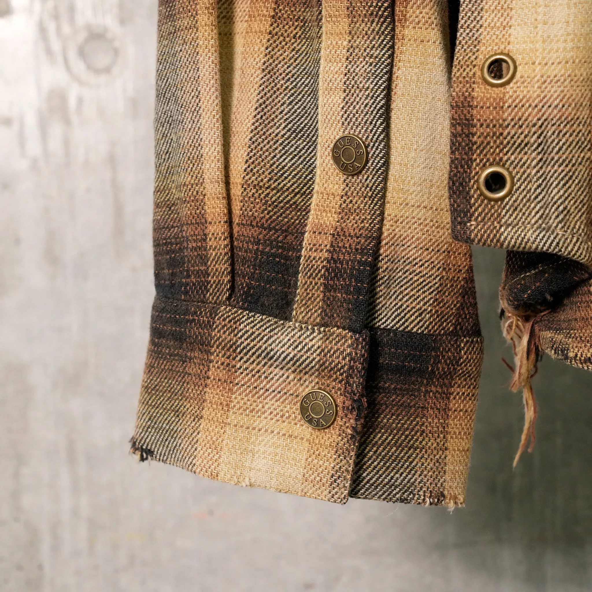 GUSA FLANNEL SHIRT / L11G:GUSA BEIGE PLAID