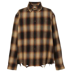 GUSA FLANNEL SHIRT / L11G:GUSA BEIGE PLAID