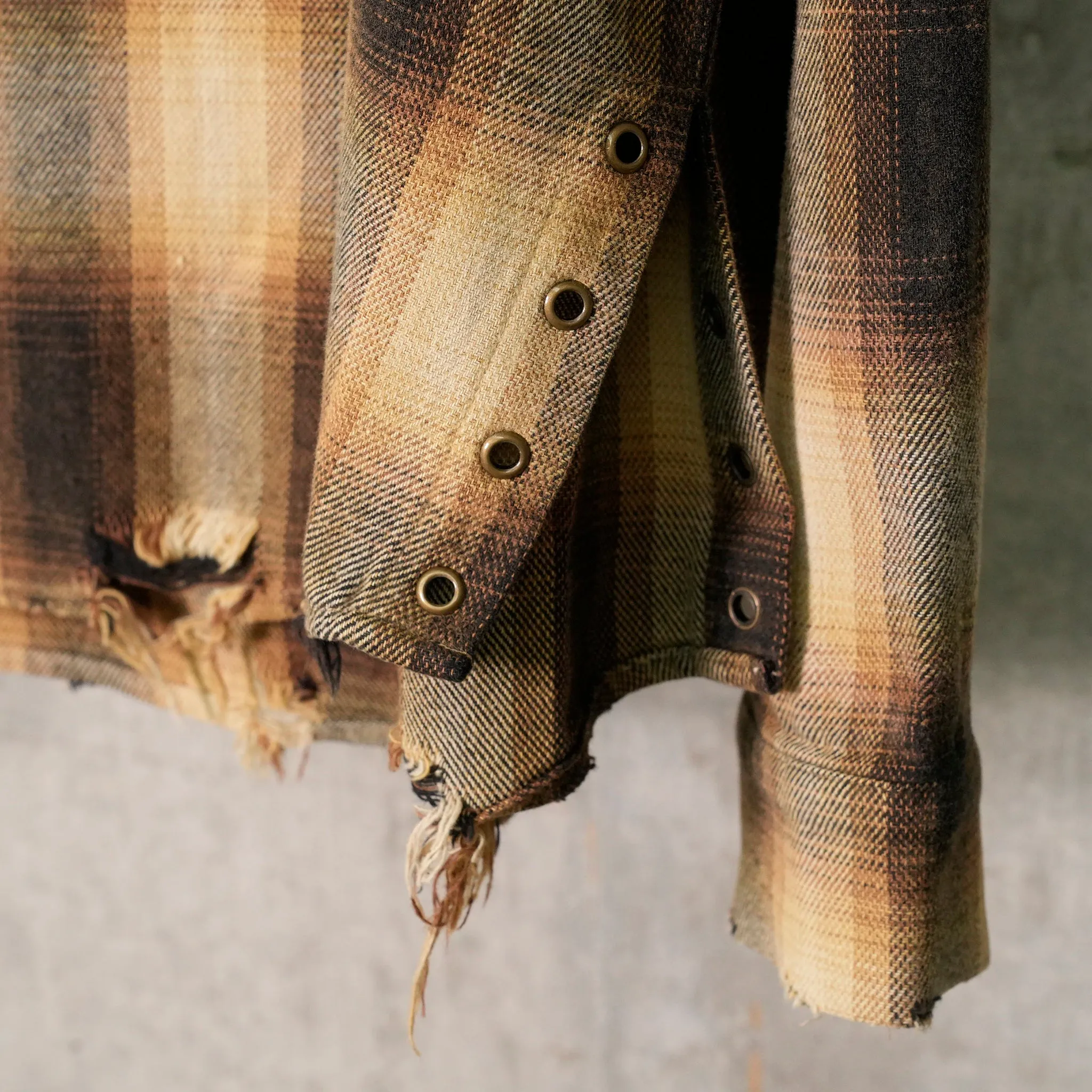 GUSA FLANNEL SHIRT / L11G:GUSA BEIGE PLAID