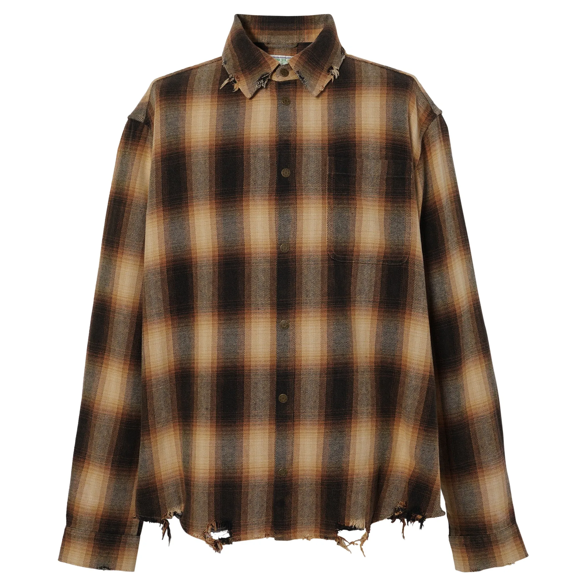 GUSA FLANNEL SHIRT / L11G:GUSA BEIGE PLAID