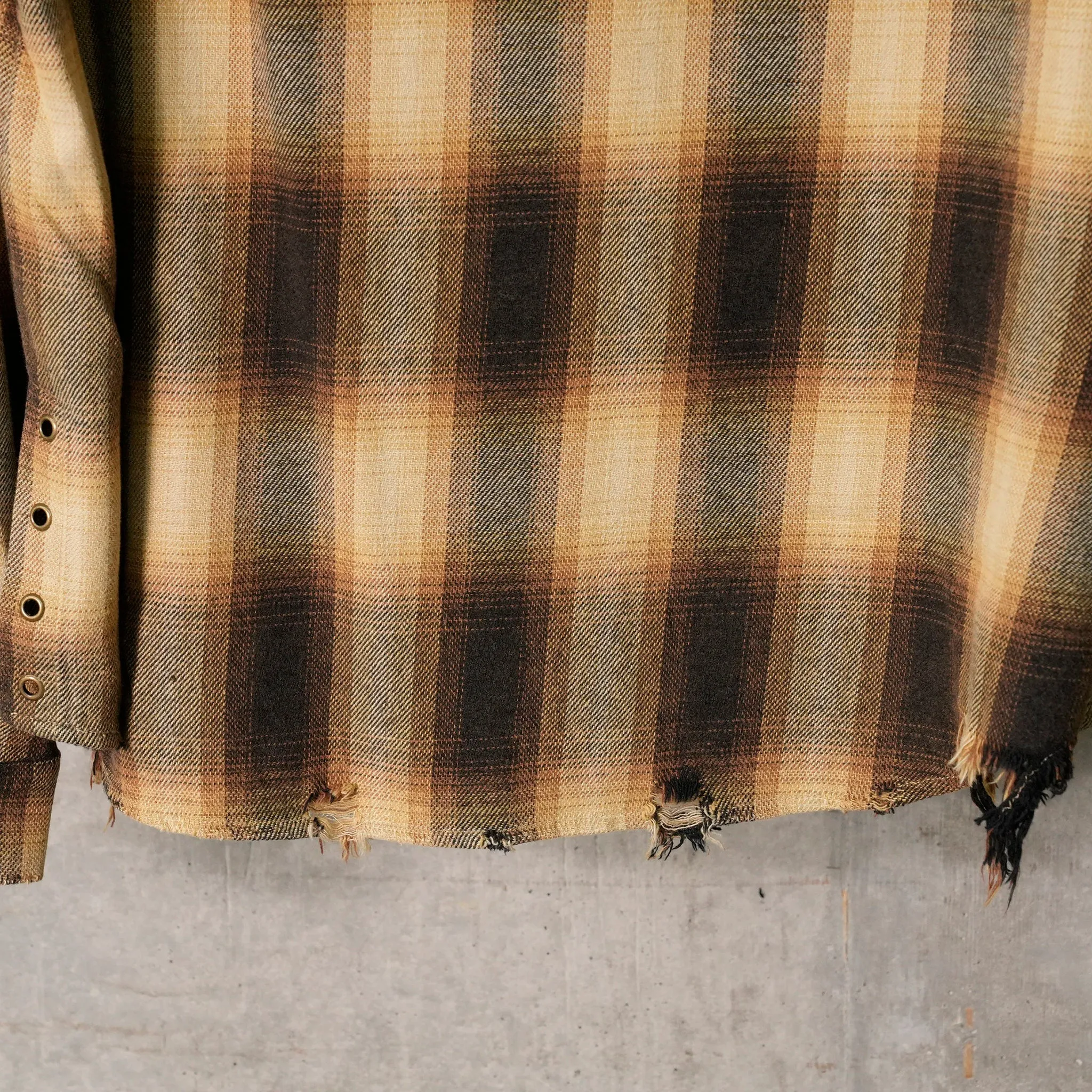 GUSA FLANNEL SHIRT / L11G:GUSA BEIGE PLAID