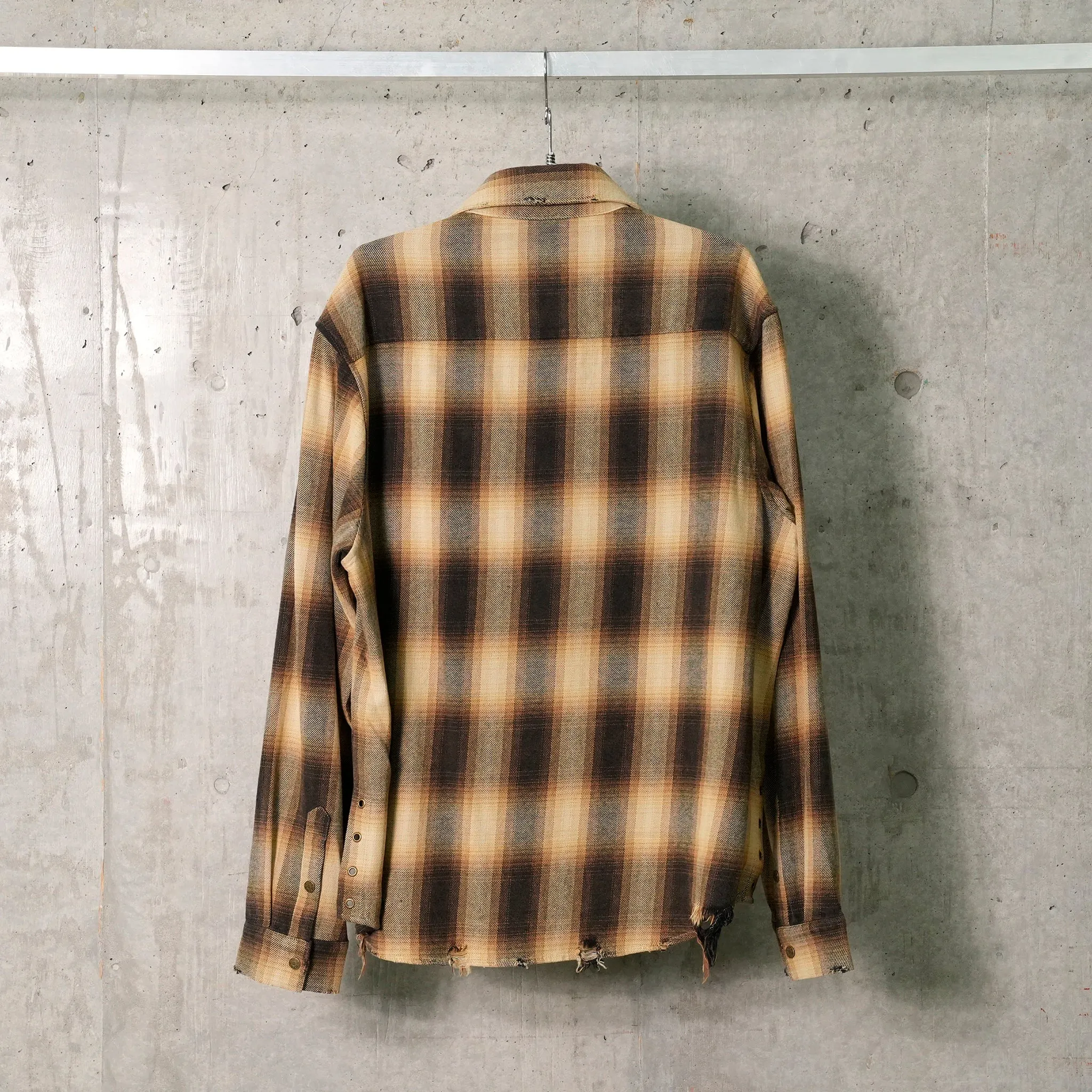 GUSA FLANNEL SHIRT / L11G:GUSA BEIGE PLAID