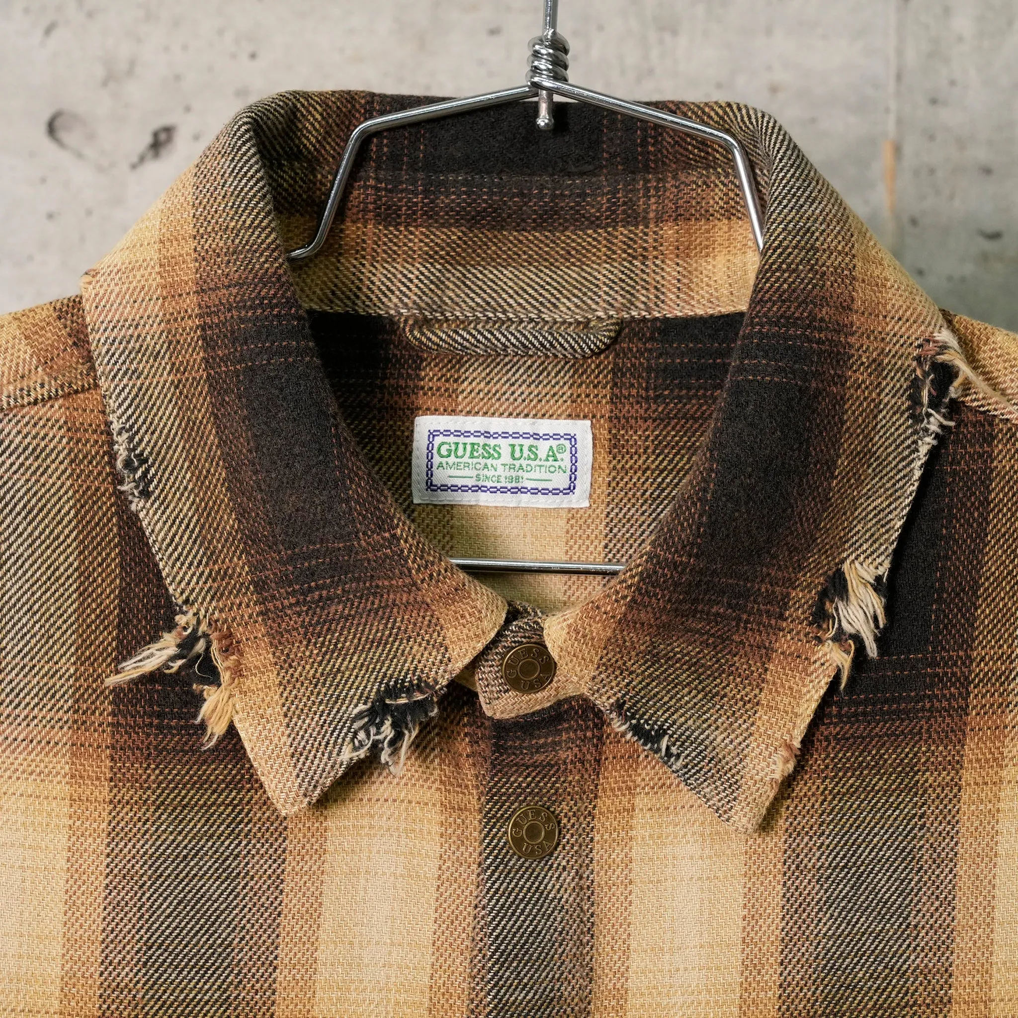 GUSA FLANNEL SHIRT / L11G:GUSA BEIGE PLAID