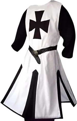 Handmade Medieval Mens Knight Warrior Crusadar Cloak & Sleeveless Tunic Cosplay Costume Halloween Renaissance SCA