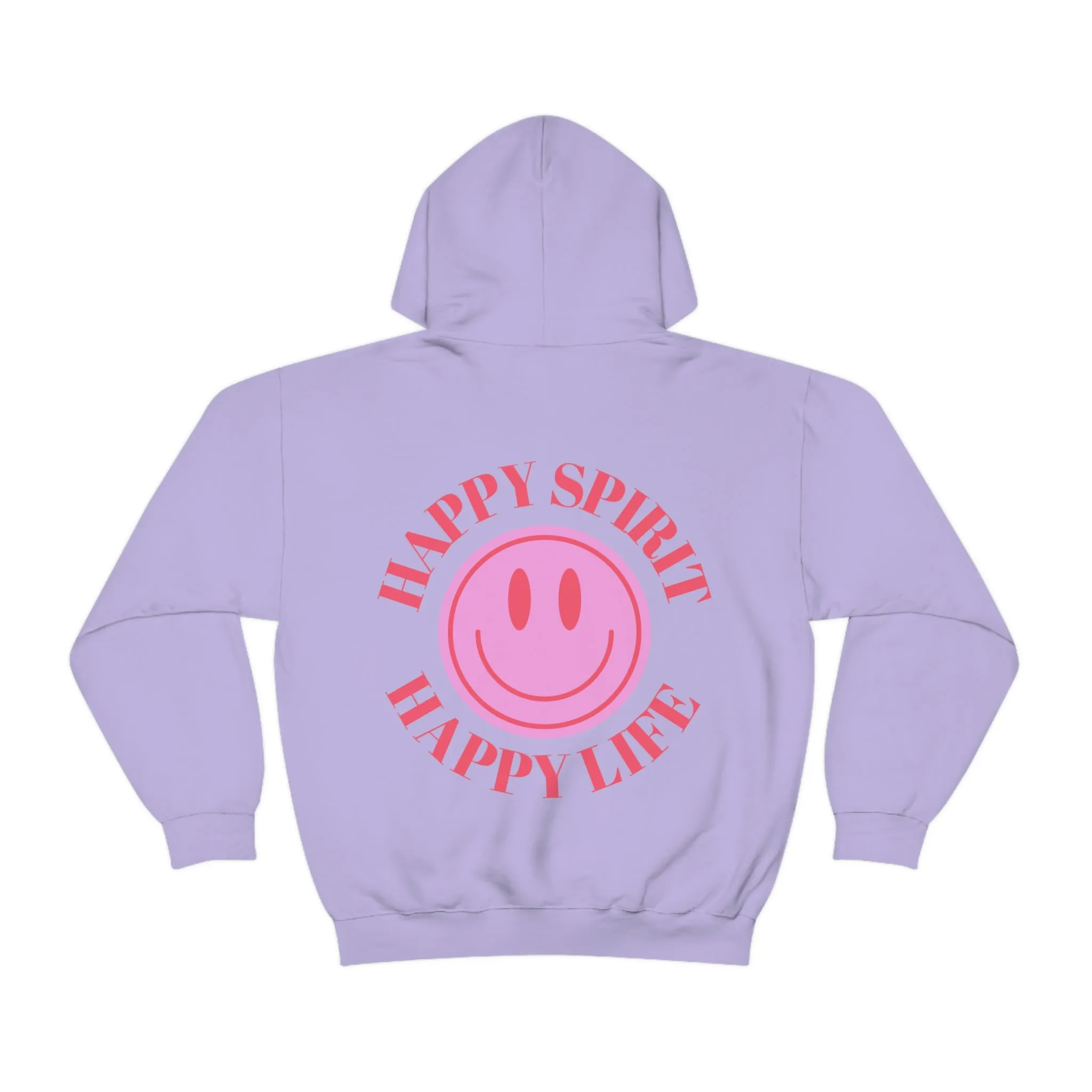 Happy Spirit Happy Life Sweatshirt, Gildan 18500 Hoodie, Oversized Hoodie, Back Print Trendy Sweatshirt, Beach Cover Up, Lake Cover Up
