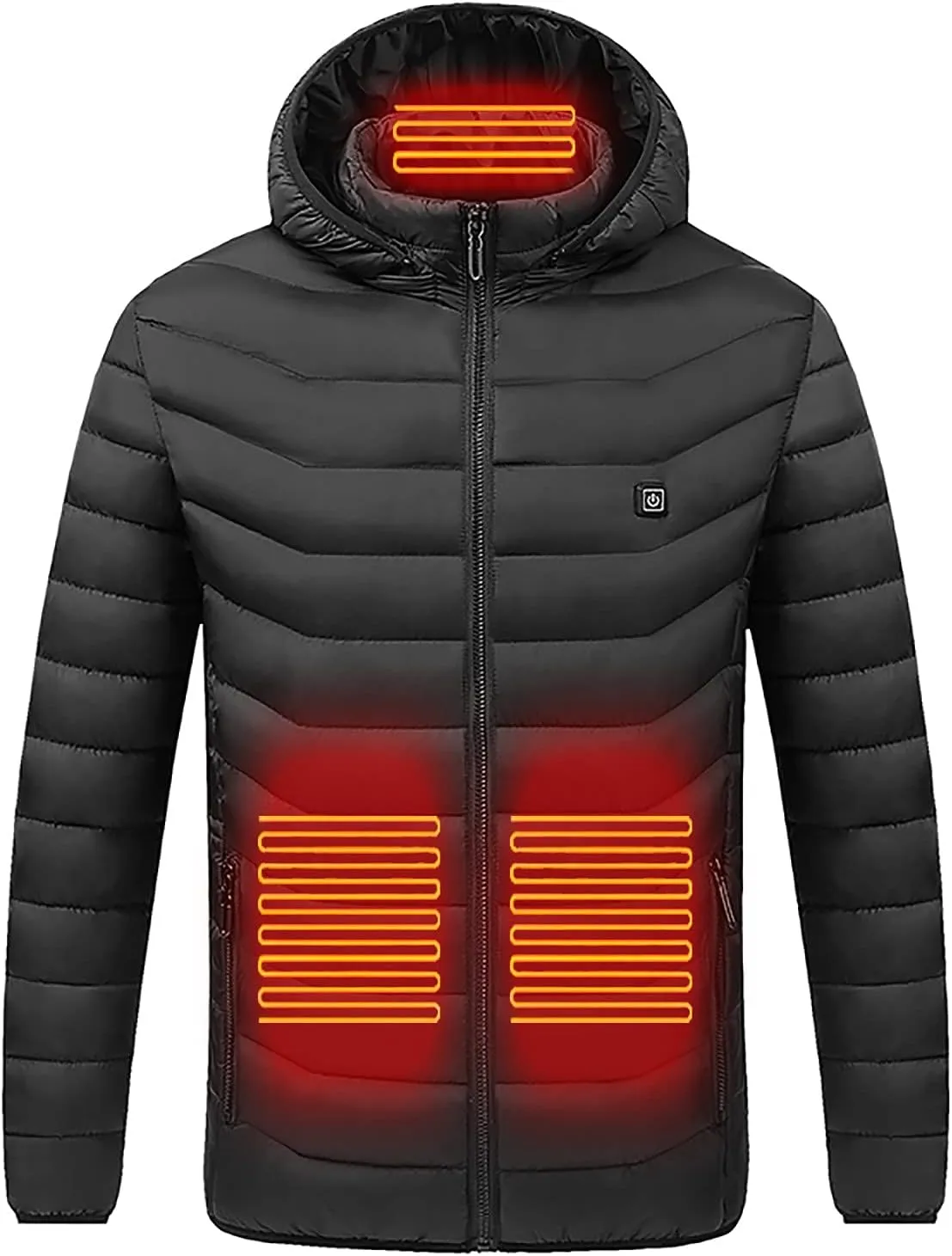 Heated Jackets for Women Lightweight Heated Jacket Men Puffer Winter Jacket Heated Vest Packable Down Coat with Hood