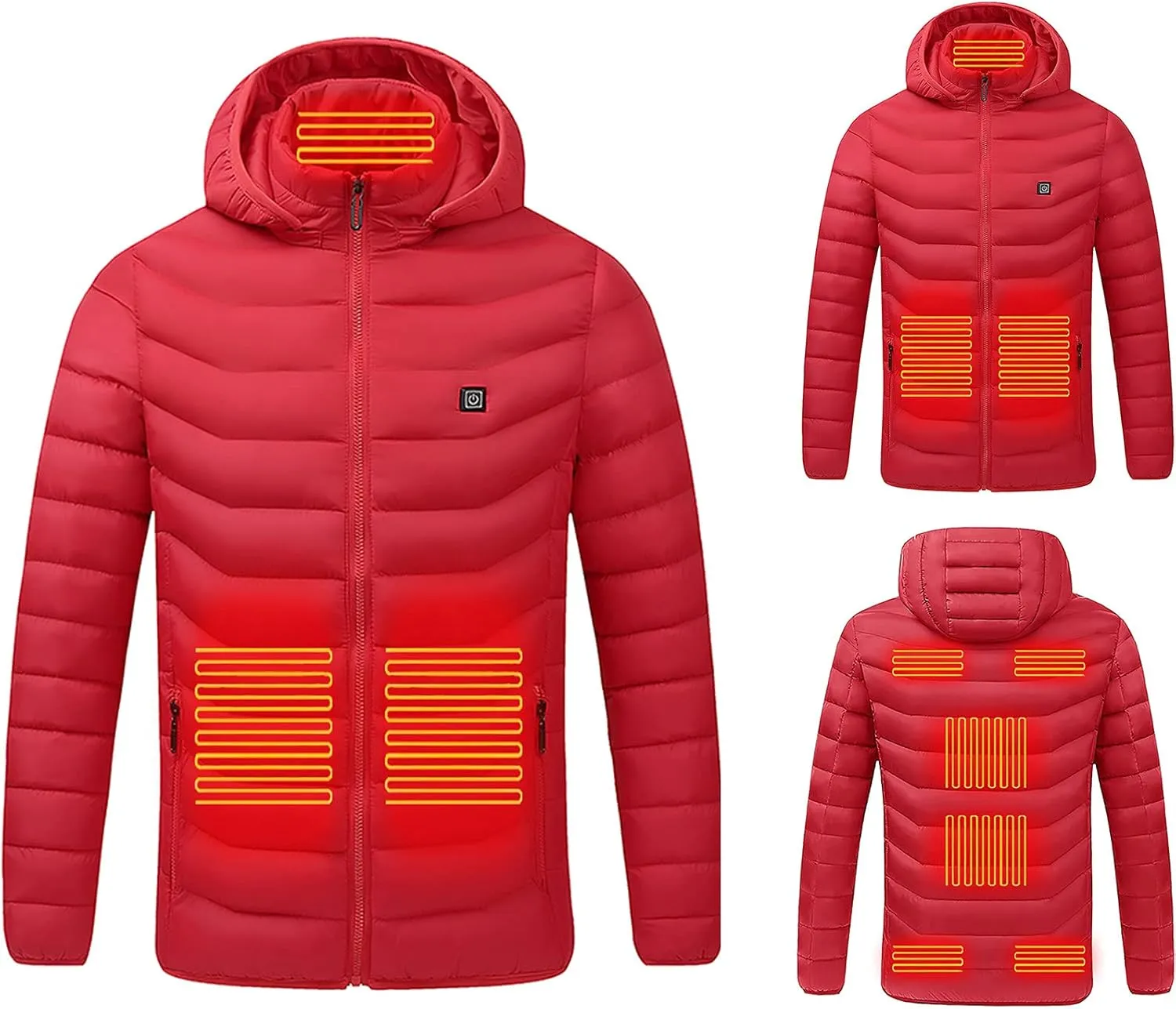 Heated Jackets for Women Lightweight Heated Jacket Men Puffer Winter Jacket Heated Vest Packable Down Coat with Hood