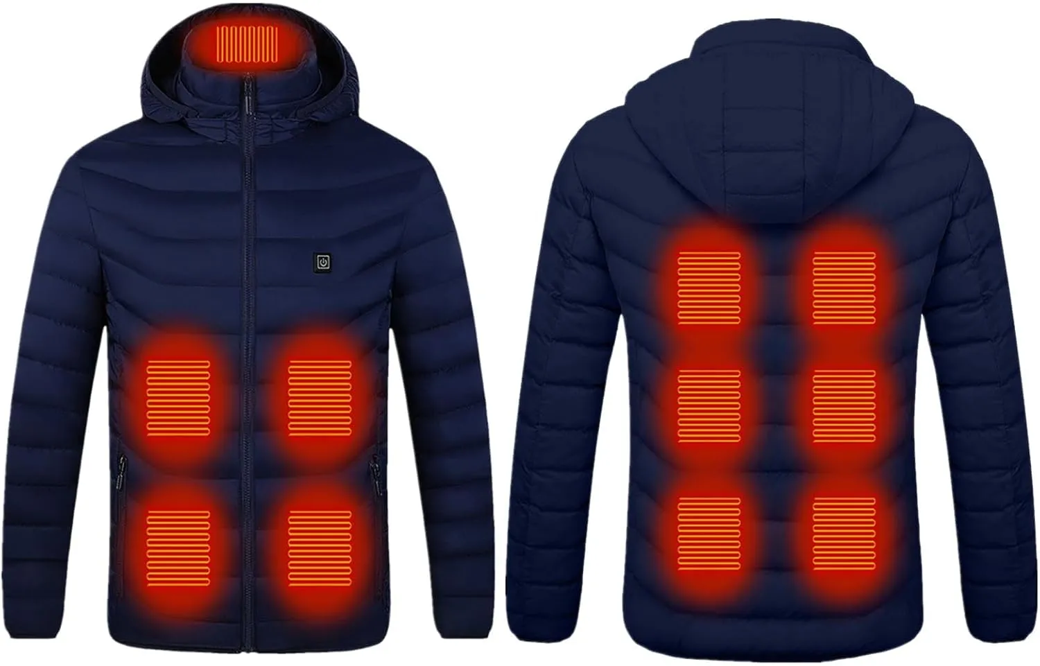 Heated Jackets for Women Lightweight Heated Jacket Men Puffer Winter Jacket Heated Vest Packable Down Coat with Hood