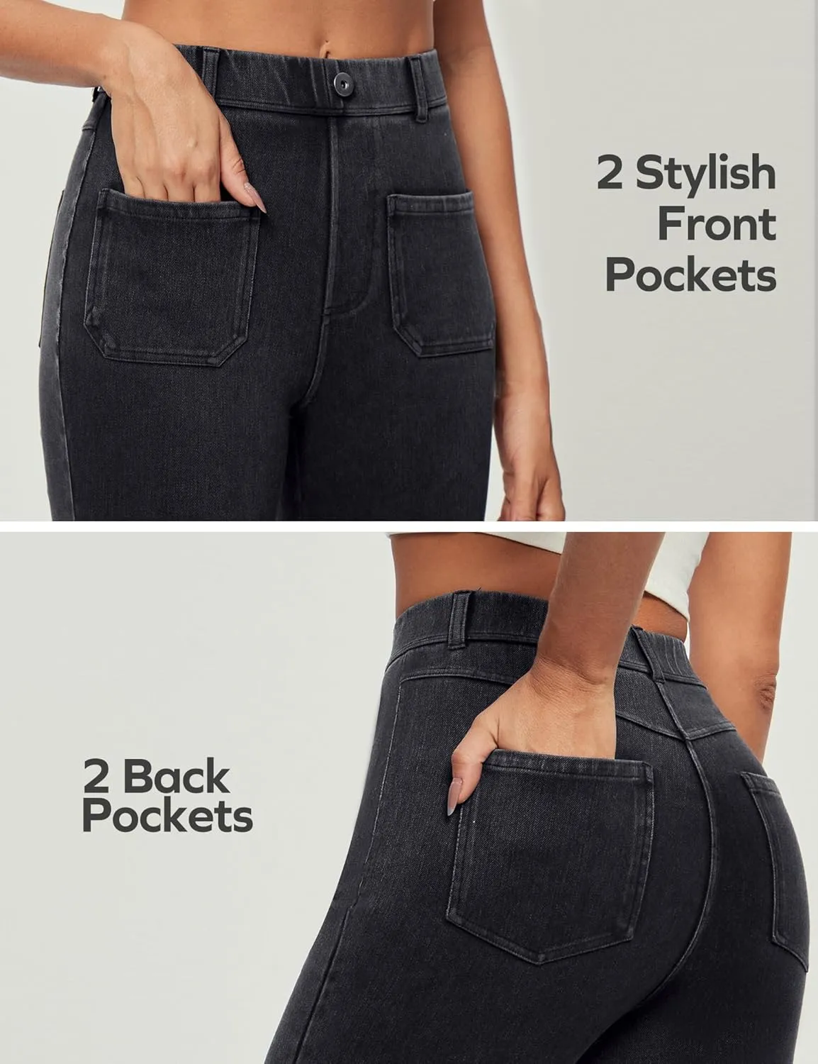 Heathyoga Bell Bottom Jeans for Women Stretchy Flare Jeans for Women Trendy High Waist Bootcut Jeans Jeggings Tummy Control