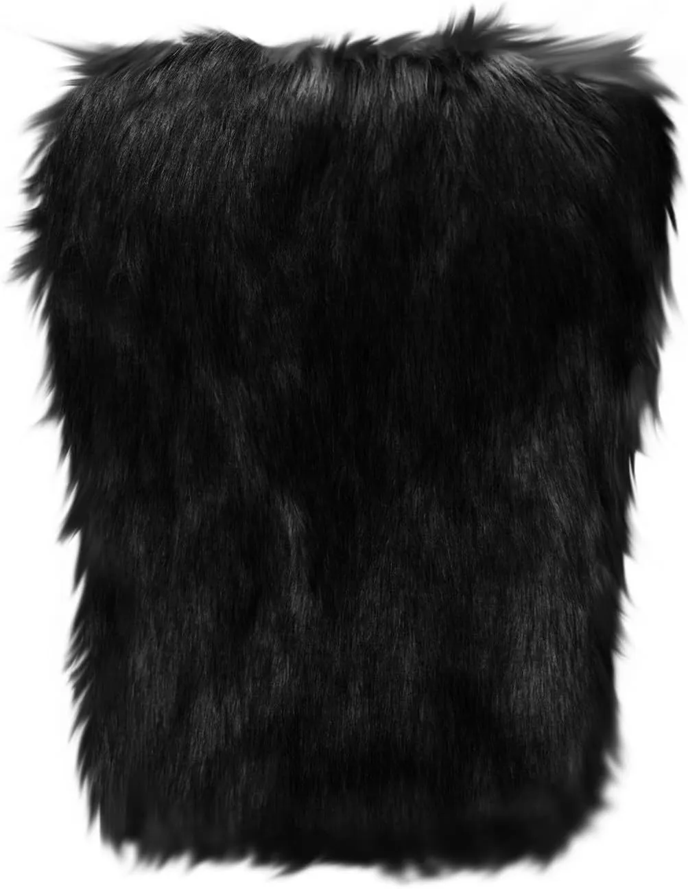 HGps8w Cropped Faux Fur Vest for Women Warm Winter Sleeveless Coat Open Front Fluffy Outerwear Waistcoat Jackets
