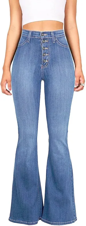 High Waisted Bell Bottom Jeans for Women Black Flare Jeans Retro Bootcut Jeans Stretch Wide Leg Denim Pants