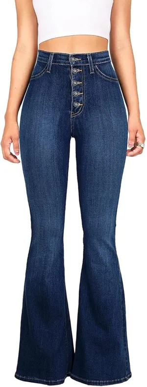 High Waisted Bell Bottom Jeans for Women Black Flare Jeans Retro Bootcut Jeans Stretch Wide Leg Denim Pants