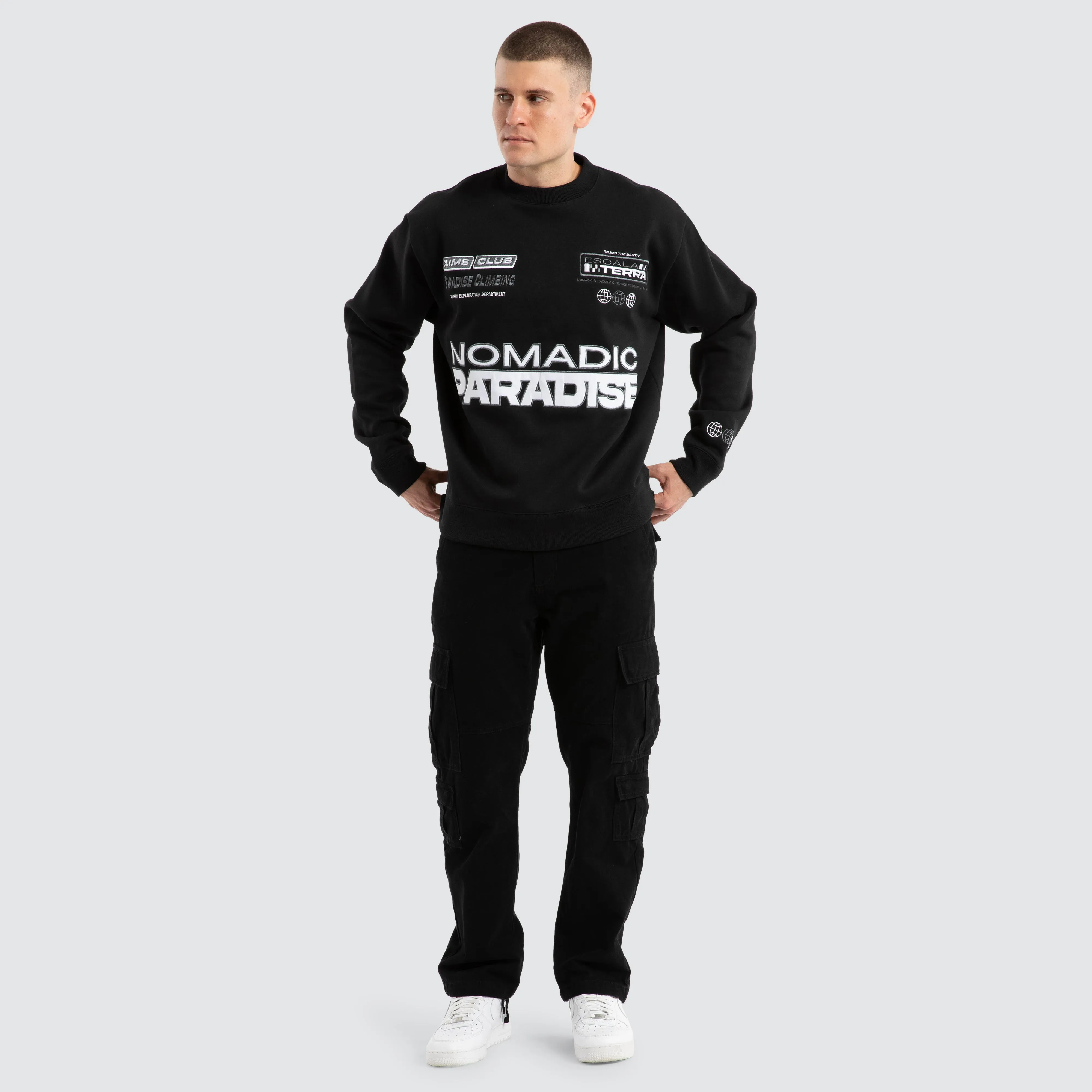 Hike Crew Neck Jumper Jet Black