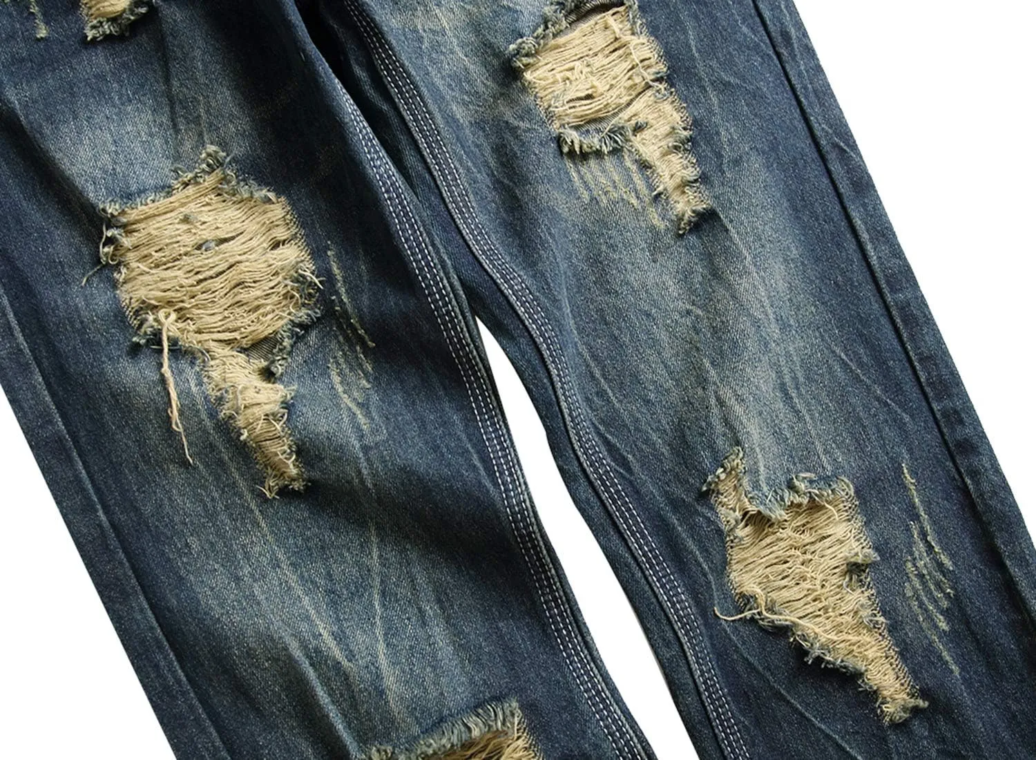Homllyer Ripped Jeans for Men,Mens Slim Straight Fit Denim Jeans