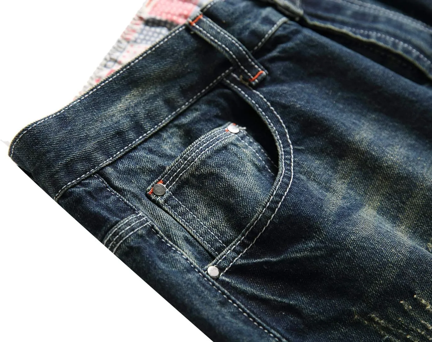 Homllyer Ripped Jeans for Men,Mens Slim Straight Fit Denim Jeans