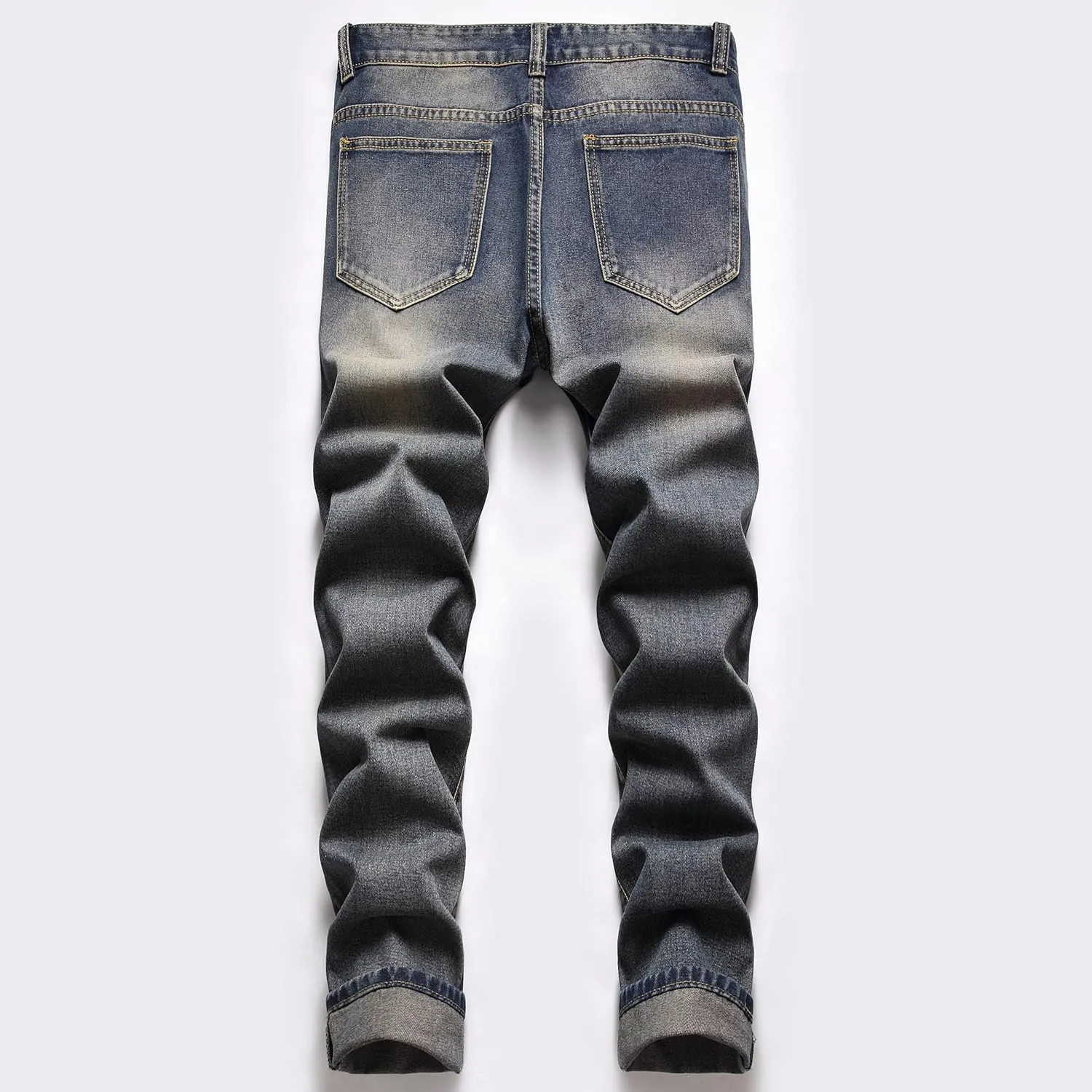 Homllyer Ripped Jeans for Men,Mens Slim Straight Fit Denim Jeans