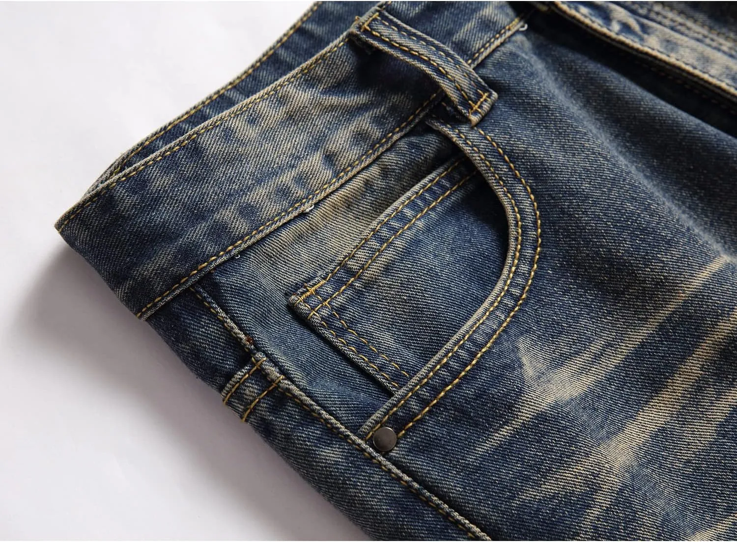 Homllyer Ripped Jeans for Men,Mens Slim Straight Fit Denim Jeans
