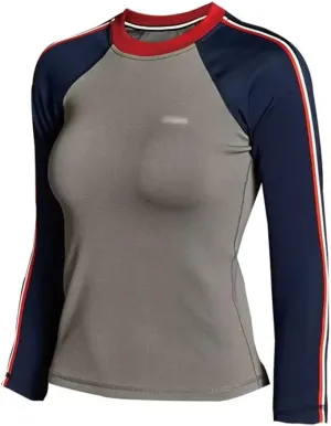 HSQMA Yoga Shirt for Women Long Sleeve Workout Shirts Quick Dry Fitness T Shirt Breathable Athletic Gym Shirt Running T Shirt (Color : Gray1, Size : M/)