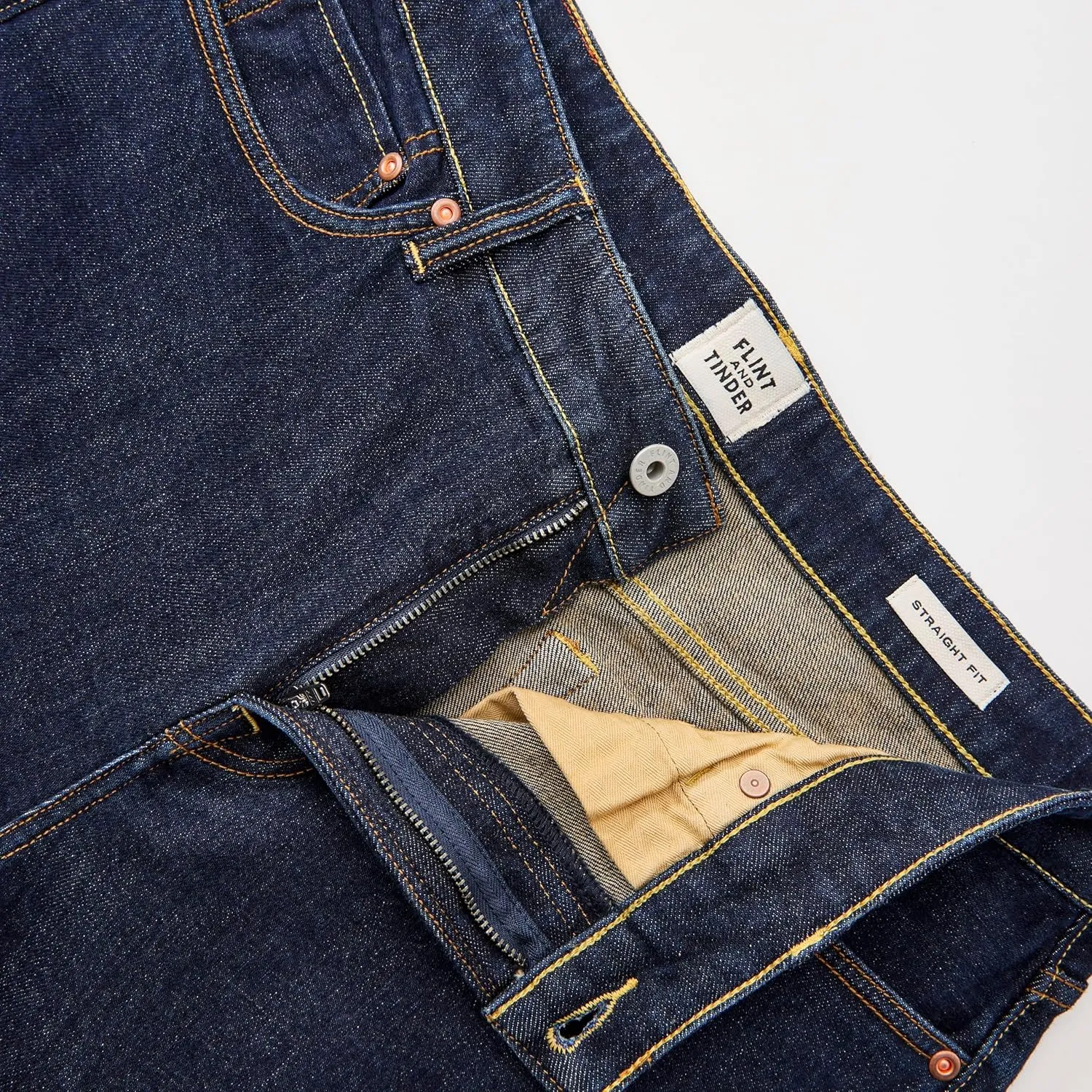 Huckberry Stretch Selvedge Denim Jeans for Men - 11.7 oz Mens Jeans with 1% Stretch, Copper Rivets- Year-Round Men Jeans