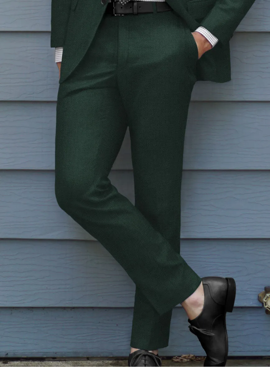 Huddersfield Stretch Emerald Green Wool Pants