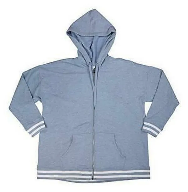 Ideology Women's Plus Varsity Stripe Heathered Hooded Jacket