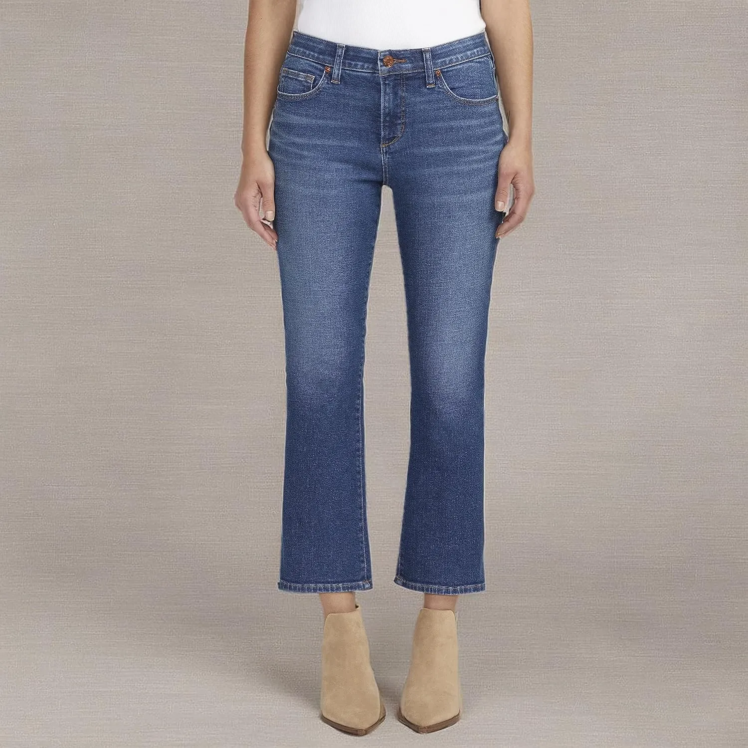 JAG Jeans Women's Eloise Mid Rise Cropped Bootcut Jeans