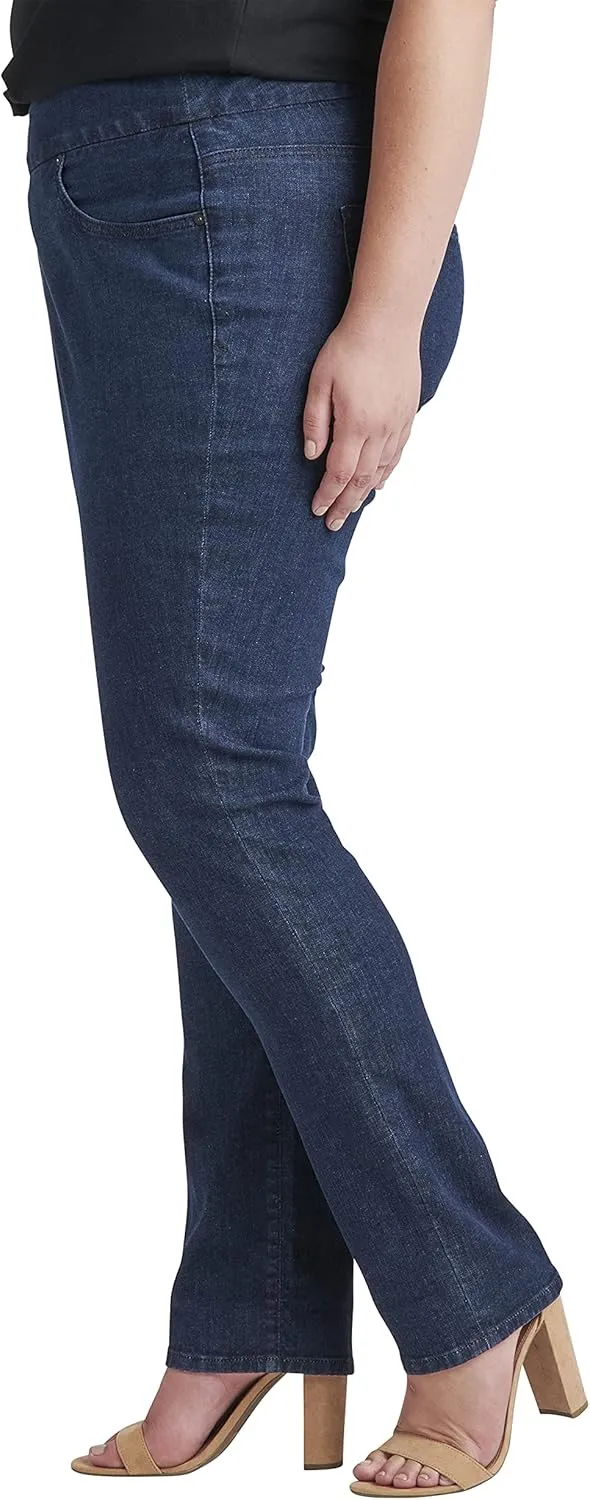 JAG Jeans Women's Peri Mid Rise Straight Leg Pull-on Jeans